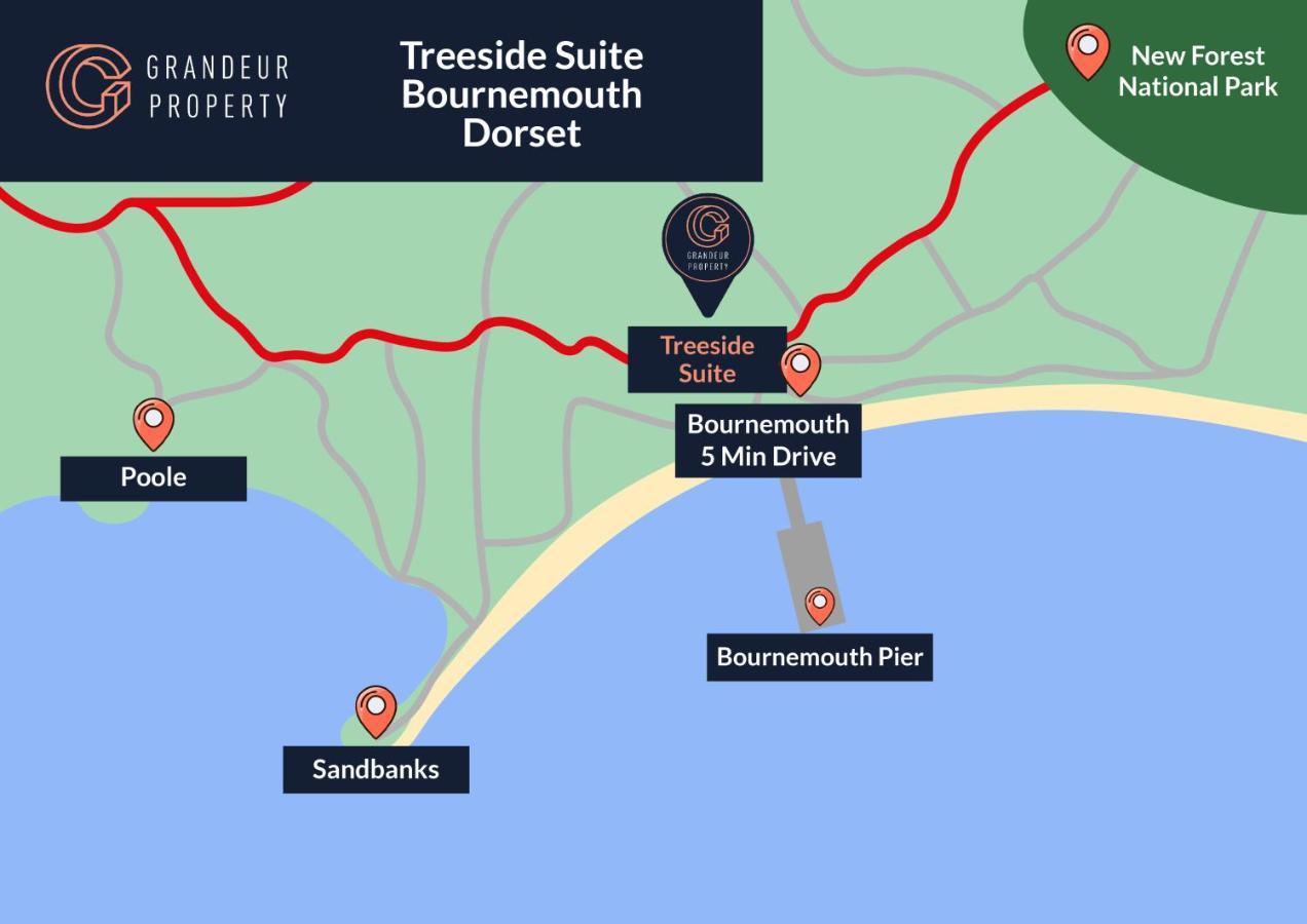 Treeside Suite By Grandeur Property Bournemouth Bagian luar foto